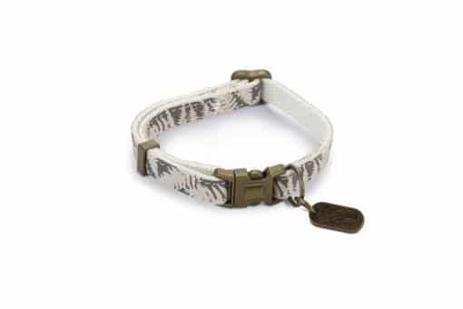 Kattenhalsband Zigzag Zolia Flamingo beige achtergrond - 2 maten