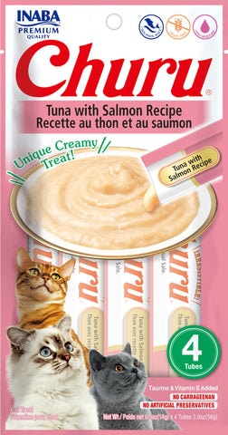 vloeibare snack voor katten met tonijn zalm